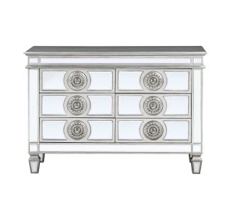 ACME Varian Server, Mirrored & Antique Platinum 66159