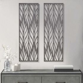 Grey Laser Cut Wood 2-piece Panel Wall Decor Set