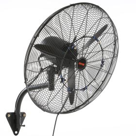 VEVOR Wall-Mount Misting Fan, 24 Inch, 3-speed High Velocity Max. 7000 CFM, Waterproof Oscillating Industrial Wall Fan