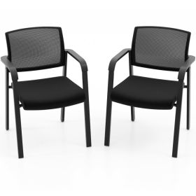 Set of 2 Stackable Reception Room Chairs with Padded Seat