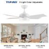 YUHAO 44 in. Integrated LED Indoor White Plywood Modern Ceiling Fan with Reversible Blades and Remote Control