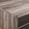 Coastal Grooved Panel Coffee Table with Lower Shelf ‚Äì Grey Wash