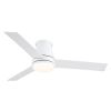 Amici 48 in. Indoor White Low Profile Standard Ceiling Fan with Bright White Integrated LED Light Kit, Remote Included