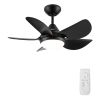 YUHAO Modern 30 in.Integrated LED Ceiling Fan With Matte Black Blades