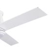 Amici 48 in. Indoor White Low Profile Standard Ceiling Fan with Bright White Integrated LED Light Kit, Remote Included