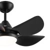 YUHAO Modern 30 in.Integrated LED Ceiling Fan With Matte Black Blades