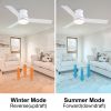 Amici 48 in. Indoor White Low Profile Standard Ceiling Fan with Bright White Integrated LED Light Kit, Remote Included