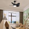 YUHAO Modern 30 in.Integrated LED Ceiling Fan With Matte Black Blades