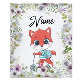 Personalized Name Flannel Milestone Blanket (Option: 17style-100X150cm)