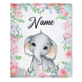 Personalized Name Flannel Milestone Blanket (Option: 2style-100X120cm)