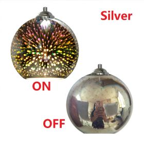 3D Ball Glass Chandelier Creative Colorful (Option: Silver Excluding Bulb-Diameter 20cm)