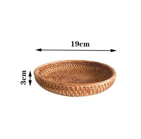 Simple Rattan Round Fruit Storage Basket (Option: Light Round Edge Small Size)