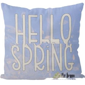 Spring Theme Blue Throw Pillowcase (Option: Style 2-45X45CM)