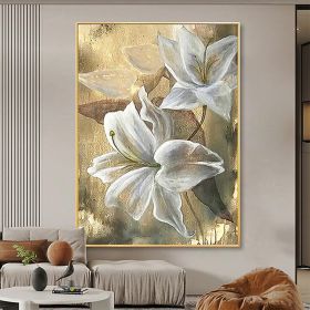 Hand Painted Oil Paintings Hand Painted High quality Flowers Contemporary Modern Rolled Canvas Living Room Hallway Luxurious Decorative Painting (Style: 1, size: 60x90cm)