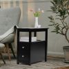 Transitional Nightstand with USB Charging Station, Wooden End Table Bedside Table, 2-Drawer Home&Kitchen Storage Cabinet