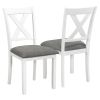 6 Piece Dining Table Set Wood Dining Table and chair Kitchen Table Set with Table;  Bench and 4 Chairs;  Rustic Style; White+Gray