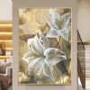 Hand Painted Oil Paintings Hand Painted High quality Flowers Contemporary Modern Rolled Canvas Living Room Hallway Luxurious Decorative Painting