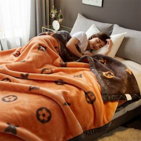 Winter Plush And Thick Warm Blanket (Option: Spring Blossom Orange-180x220cm)