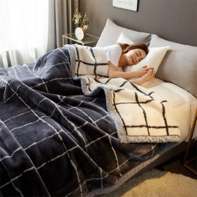 Winter Plush And Thick Warm Blanket (Option: British Gentleman Blue-180x220cm)