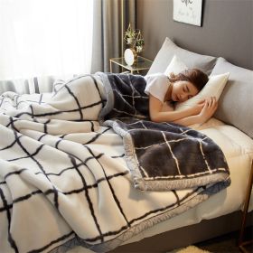 Winter Plush And Thick Warm Blanket (Option: British Gentleman White-180x220cm)